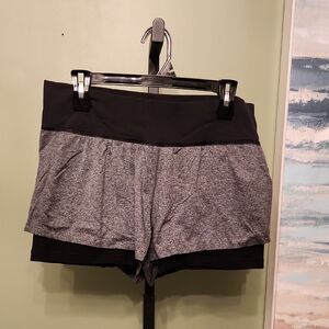 lululemon athletica Black and Gray Athletic Shorts